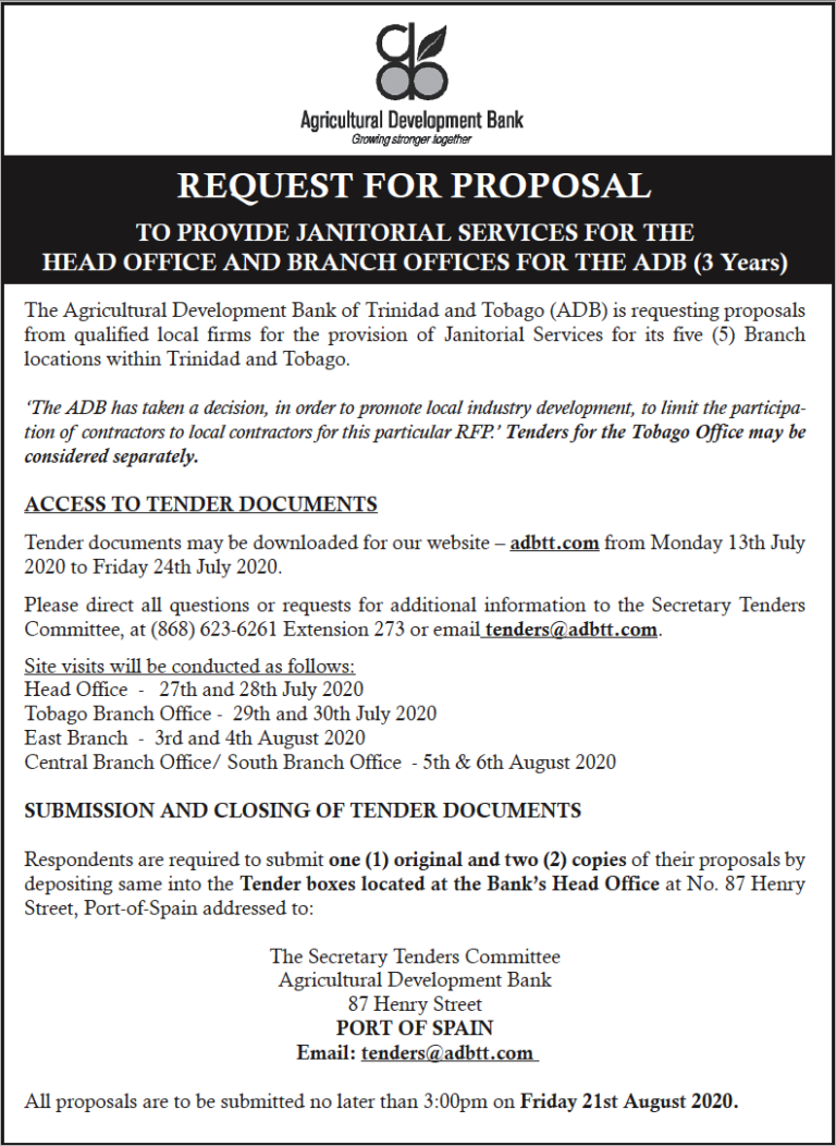 Request for Proposal To provide JANITORIAL SERVICES for the Head