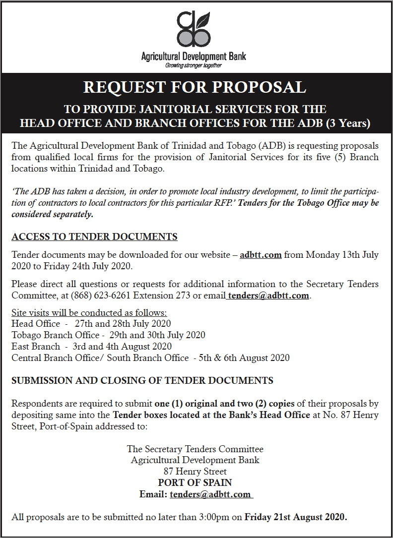 Request for Proposal To provide JANITORIAL SERVICES for the Head